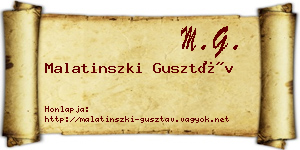 Malatinszki Gusztáv névjegykártya
