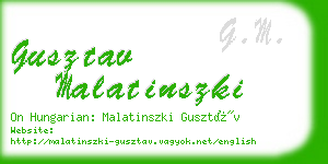 gusztav malatinszki business card